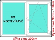 Dvoukřídlá okna FIX+OS SOFT šířka 200cm